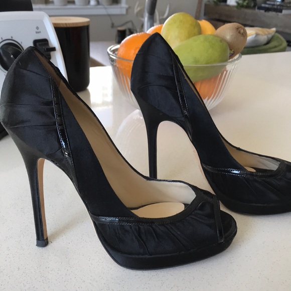 Jimmy Choo Black Patent Satin Heels - Picture 8 of 8